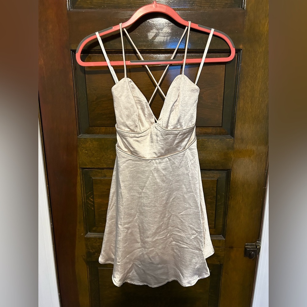 Hello Molly Champagne Silk Dress